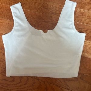 V Cutout White Crop Top